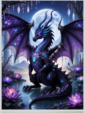 Midnight Violet Dragon Diamond Art Kit